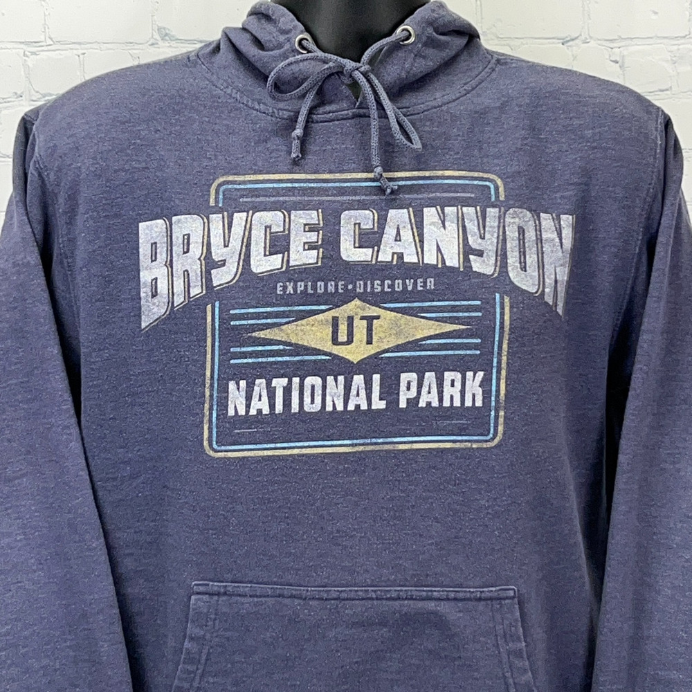 Bryce Canyon National Park Hoodie M Medium Blue Hooded Sweatshirt Travel Utah